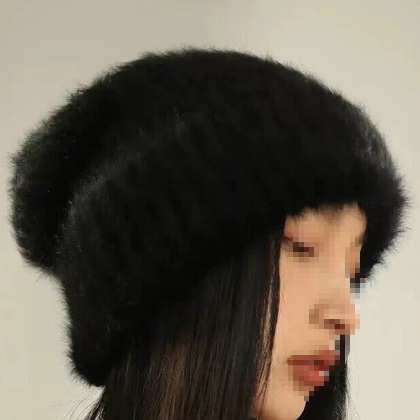 Fashion Black Women's Brimless Knitted Hat Circumference Knitted