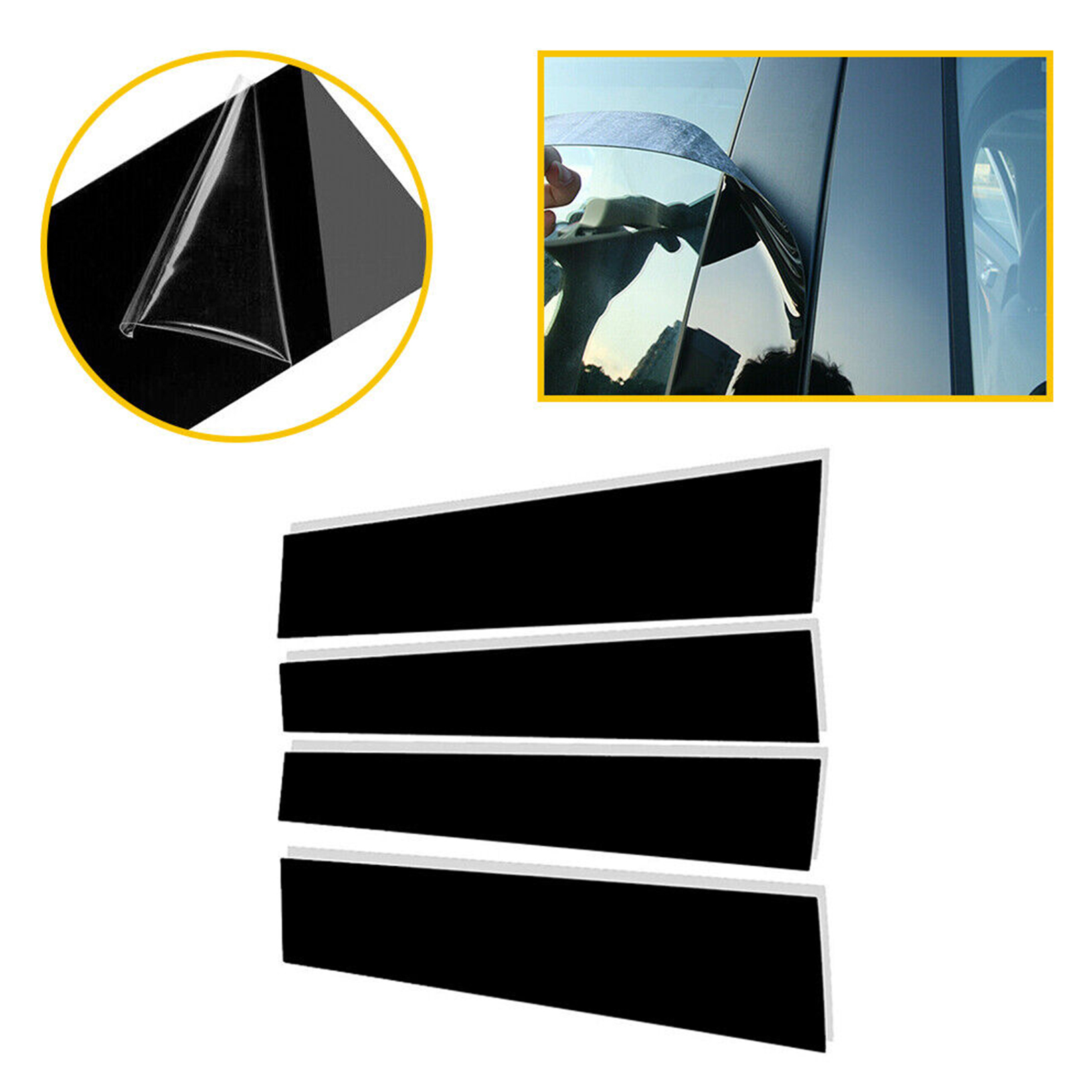 FIT TOYOTA Tundra Crew Max Cab 2007-2021 Black Pillar Posts Door Trim Covers
