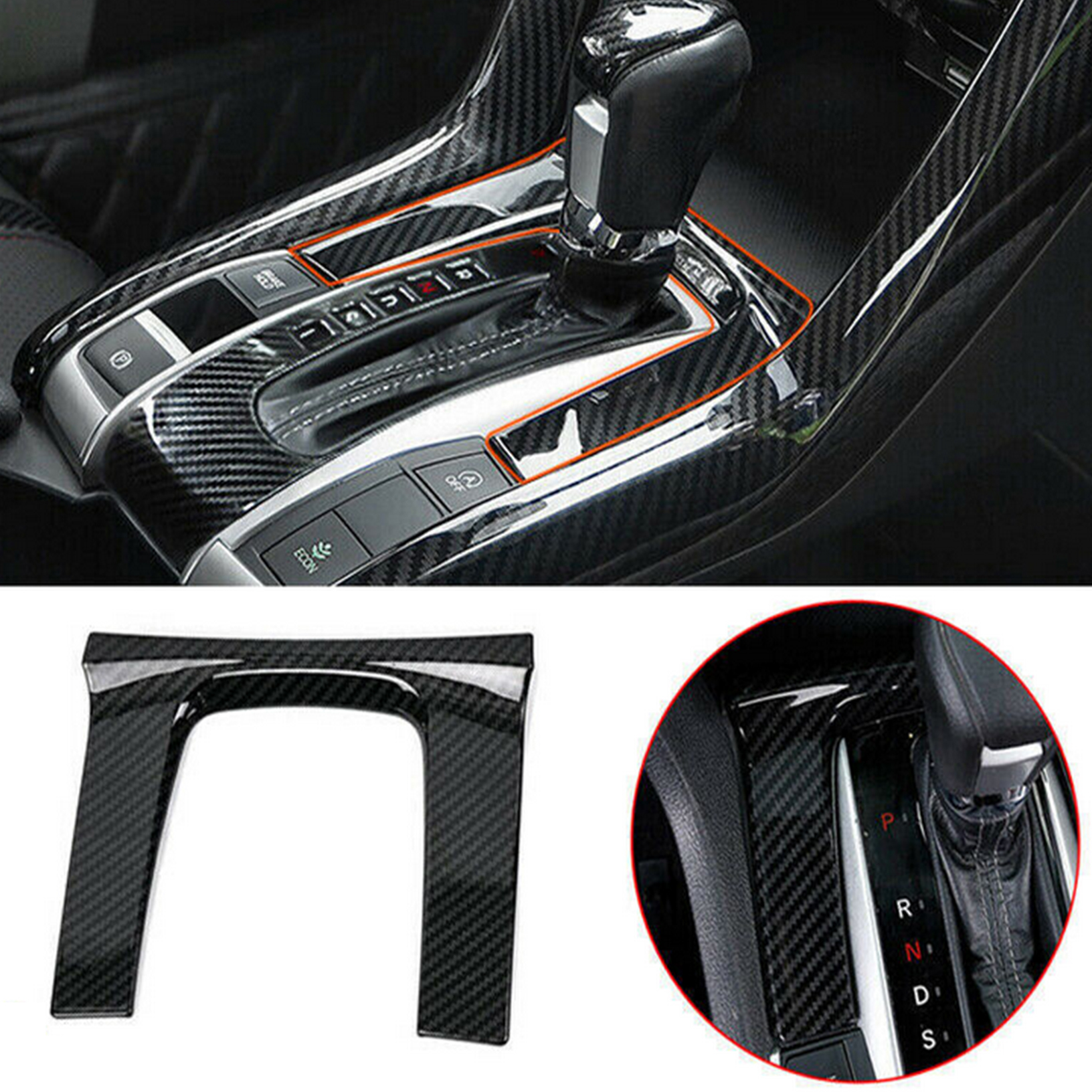 Cadre De Compteur De Vitesse En Fibre De Carbone Pour Honda Civic 2016-2021 - Garniture Noire Style Sportif